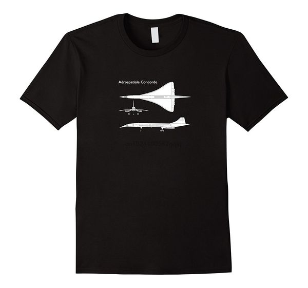 

men fashion cotton t shirts aerospatiale concorde supersonic passenger jet summer casual short sleeve black size s-3xl