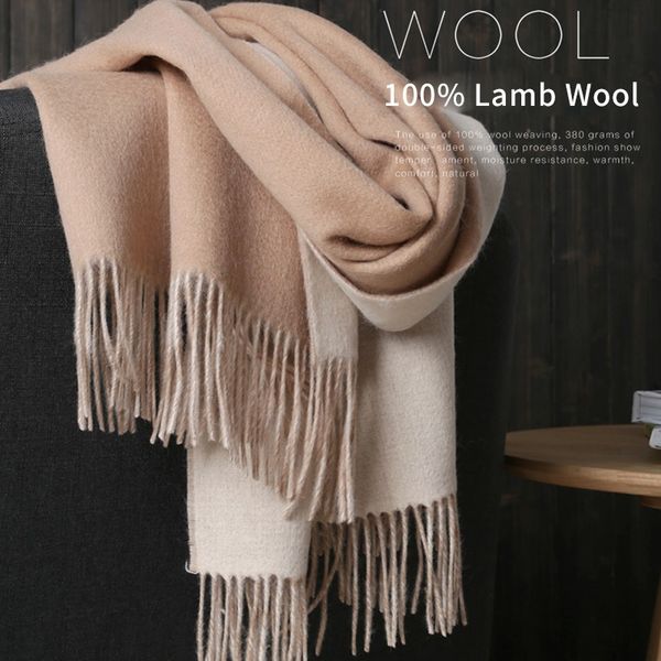

wool scarf poncho stoles 2020 luxury winter wool scarf women thicken warm scarves female cashmere solid tassels, Blue;gray