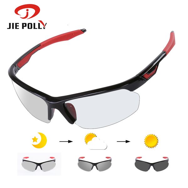 

pchromic cycling sunglasses tr90 road bike glasses 3 in 1 lens all-weather eyewear mountain skidproof spectacles men women, Silver