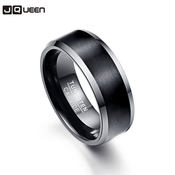 

wedding rings 100% tungsten carbide ring anillos para hombres 8mm men black bands gift promise pierscienie comfort fit, Slivery;golden