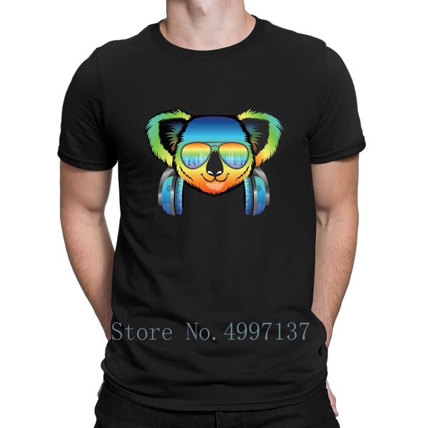 

охладить vintage music producer коала t shirt pattern o шеи хлопка нормальный смешной случайный характер летний стиль подарков рубашка