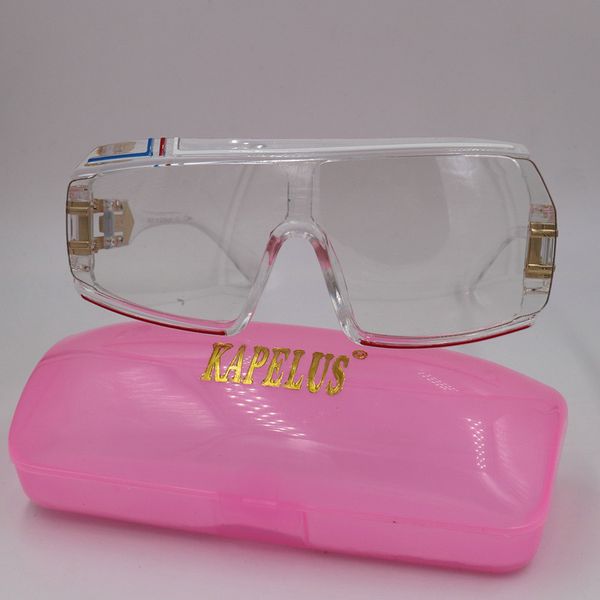 

kapelus full transparent frame glasses anti-radiation glasses new big face sunglasses for men and women, White;black