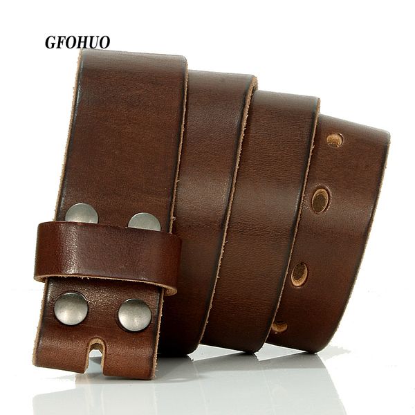 

gfohuo 3.8cm width designers belts for mens pin buckle male strap genuine leather waistband,no buckle, Black;brown