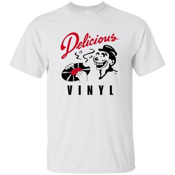 

delicious vinyl music label hip hop dv apparel white t-shirt s-3xl cool tee shirt