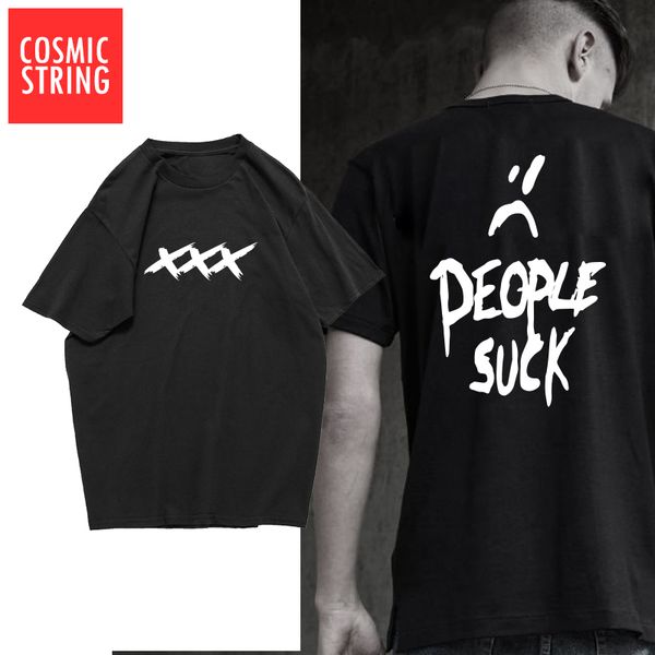 

cosmic string 100% cotton people suck xxxtentacion print men t shirt casual summer mens tshirt male cool t-shirt tee shirts