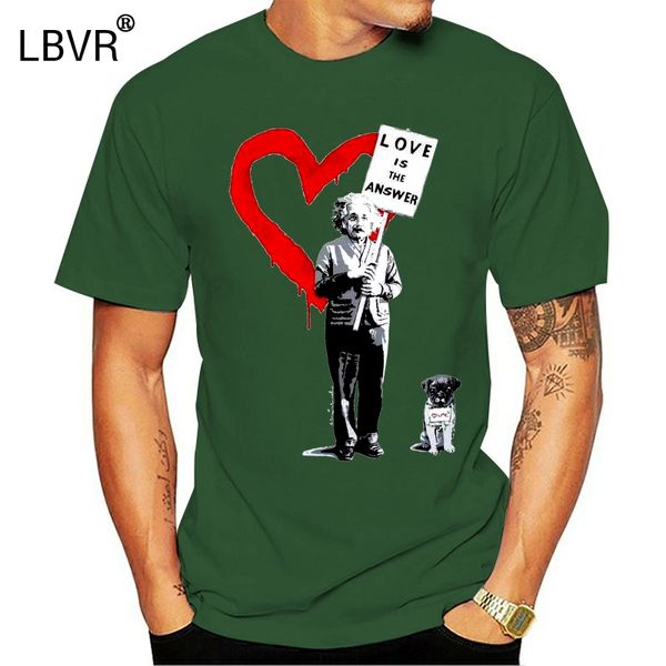 

red heart бэнкси love is the answer альберт эйнштейн мопс женщины футболку an23
