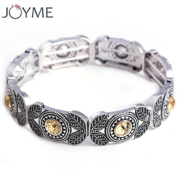

ancient gold silver bracelet cuff bangles stretch bracelet retro vintage jewelry popular jewelry accessories for women, Black