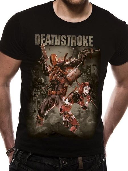 

лига справедливости deathstroke мужские футболки лицензионный личность топ черный высокое качество