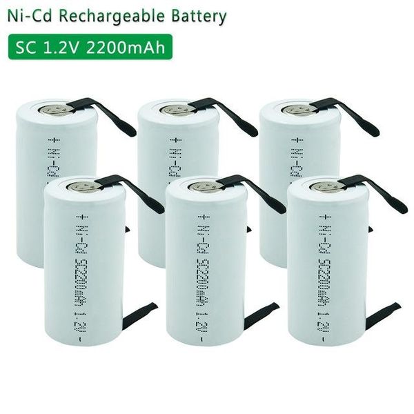 

replacement batteries 4-20pcs 1.2v 2.2ah nicd rechargeable battery sc sub c ni-cd cell with welding tabs for electric drill screwdriver