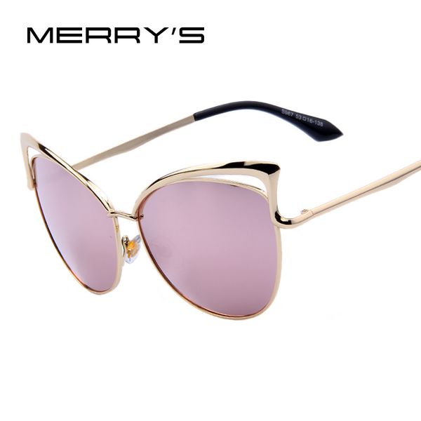 

мерри мода женщины brand design cat eye солнцезащитные очки сплав frame женщины luxury cat eye солнцезащитные очки, White;black