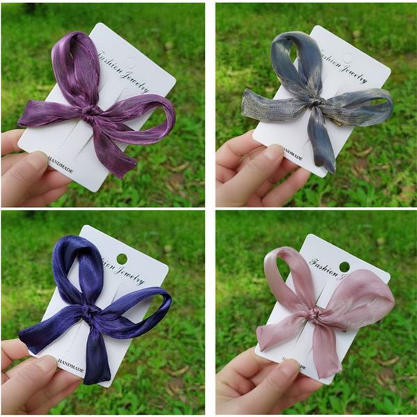 

hair accessories 5pcs/lot children simple clip snow bow side lovely princess little girl, Slivery;white