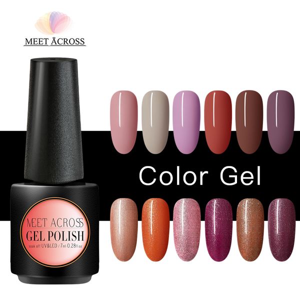 

nail gel meet across 7ml pure color uv polish soak off semi permanent colorful art diy manicure, Red;pink