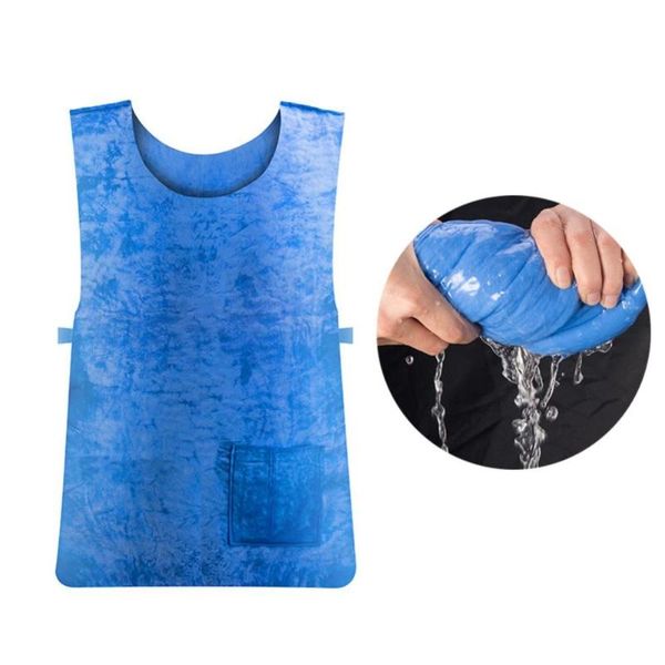 

pva summer cold vest outdoor sports work vest anti-heat cooling waterproof fabric high temperature protective ice c hot, Gray;blue