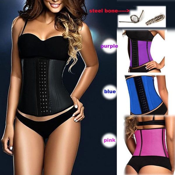 

women waist trainer corset 9 steel bone shapewear body shapers corset slimming belt waist shaper cinta modeladora, Black;gray