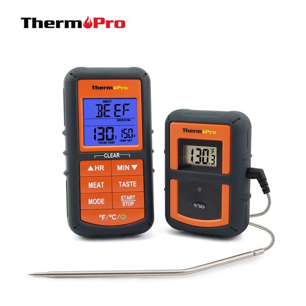 

thermopro tp-07 300 feet range wireless thermometer - remote bbq, smoker, grill, oven, meat thermometer and timer t200603