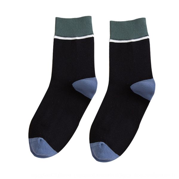 

mid-calf socks ins trendy all-match cotton men's mid-calf autumn thin cotton white spring short socks sweat absorbent men's sweat, Black
