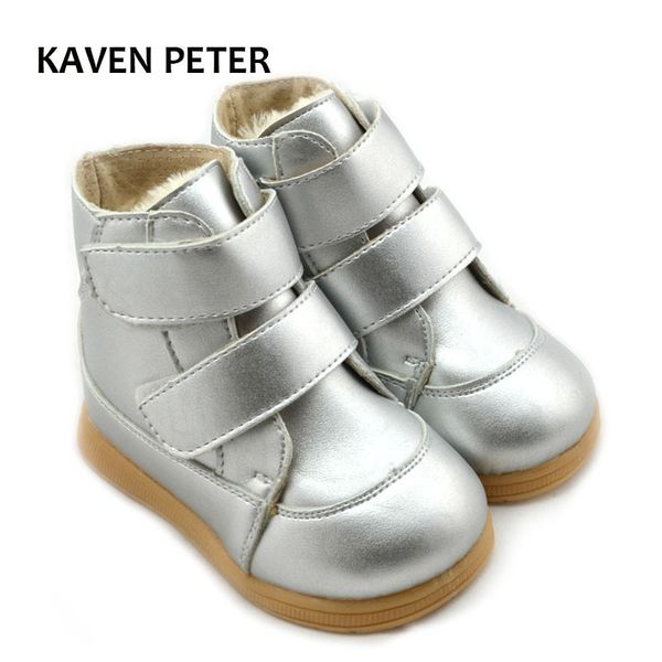 

новый 2020 зимняя обувь ботильоны дети снегоступы дети зима мальчик голеностопного botas кожа коровы кеды девушка плюшевый, Black;grey