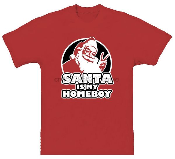 

santa is my homeboy christmas funny red holiday t shirt(1