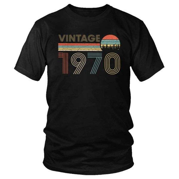 

classic latest pure cotton vintage 1970 t shirt short sleeved o-neck 50th birthday 50 years old gift t- shirt big size tee