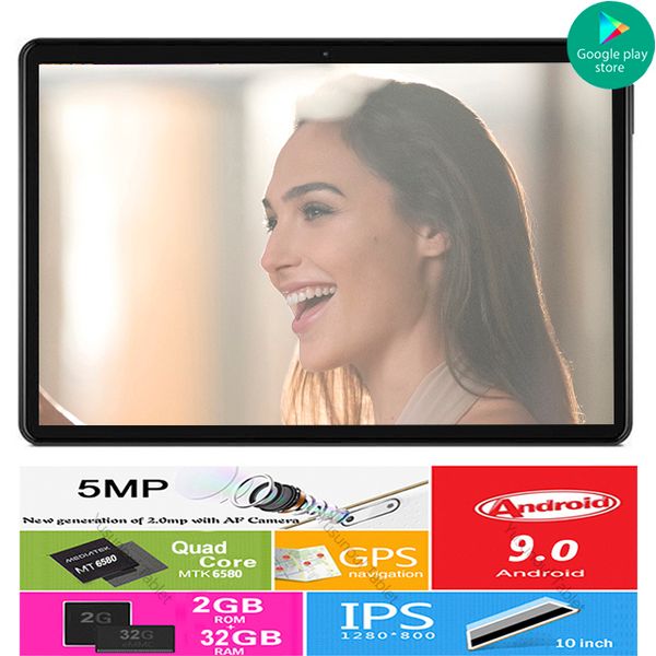 

google play 10 inch android 9.0 pie os 3g phone call 32gb rom dual sim cards wifi a-gps ips 2.5d glass tablets pc