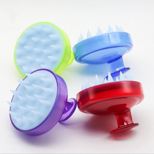 Ferramentas Shampoo Escova Massagem Silicone Scalp escovas de cabelo Shampoo Comb Adulto Shampoo massageador beleza barbeiro Fontes 4 cores