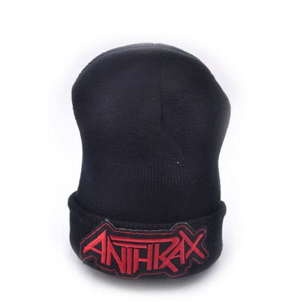 

latest model anthrax band logo wool beanies 6 colors knit men winter hats for men women beanie warm baggy outdoor sports hat