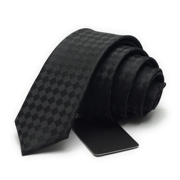 

2020 new arrival brand 5cm ties for men formal business casual wedding skinny neck tie silk black plaid gravata mens ties 06, Blue;purple