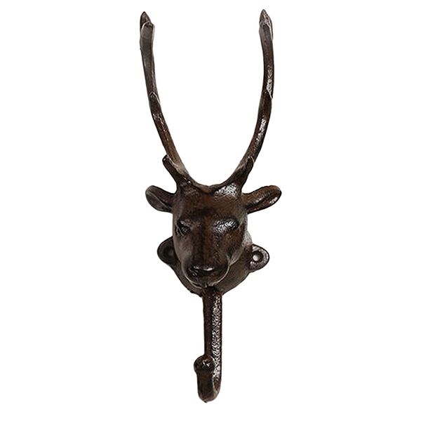 

rustic wall hooks - stag head mounted coat rack vintage hangers decorative hanging hooks holder metal