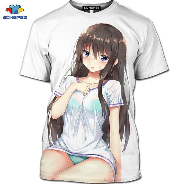 

anime girl men summer homme pullover 3d print shirts hippie comics oversized men clothing