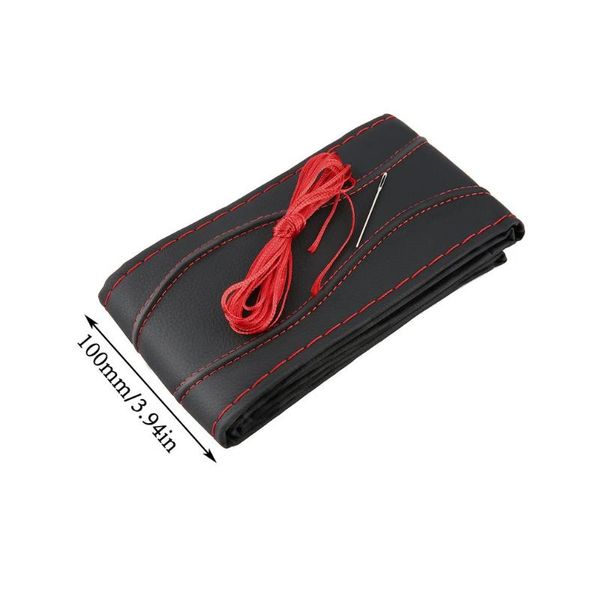 

car steering wheel cover braid on steering wheel with needles and thread artificial leather diameter 38cm cover couvre