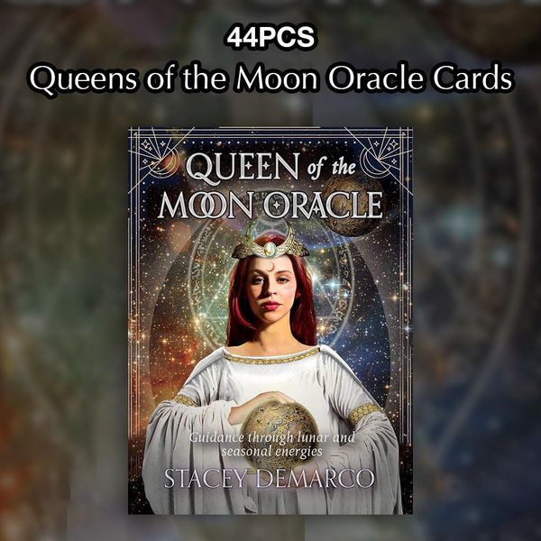 

44pcs queen of the moon oracle cards durable fun tarot game cards for party home use wmtniw