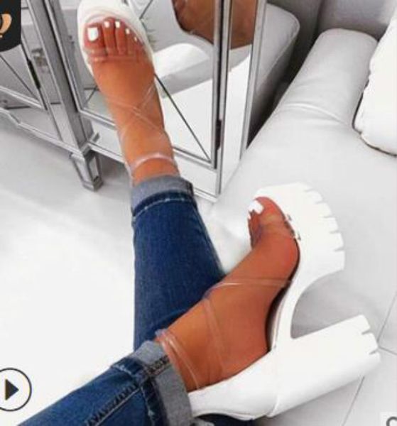 

women sandals 2020 summer new women shoes fashion waterproof platform high-heeled sandals women, Black