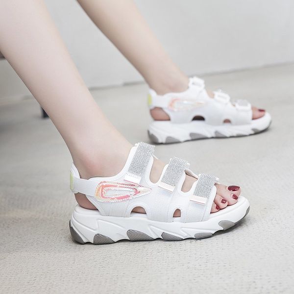 

2020 summer new daddy shoes female fairy wind roman sandals wild sports sandals thick bottom tide z860, Black