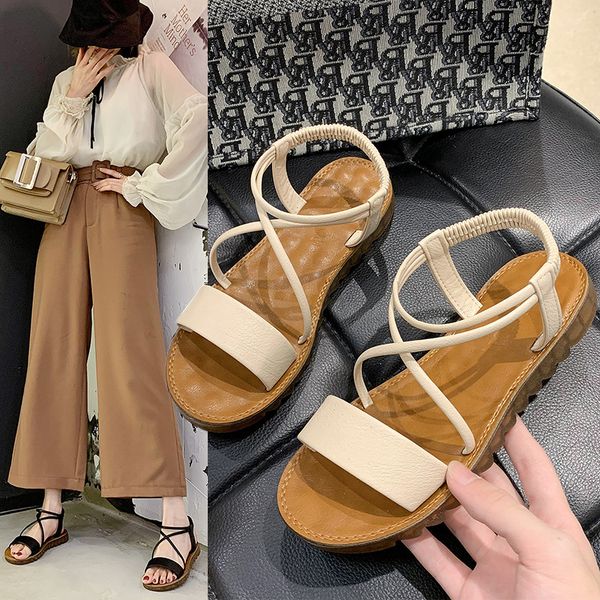 

2020 women sandals summer flat sandals casual women shoes slip-on flat beach summer zapatos mujer nvlx28, Black