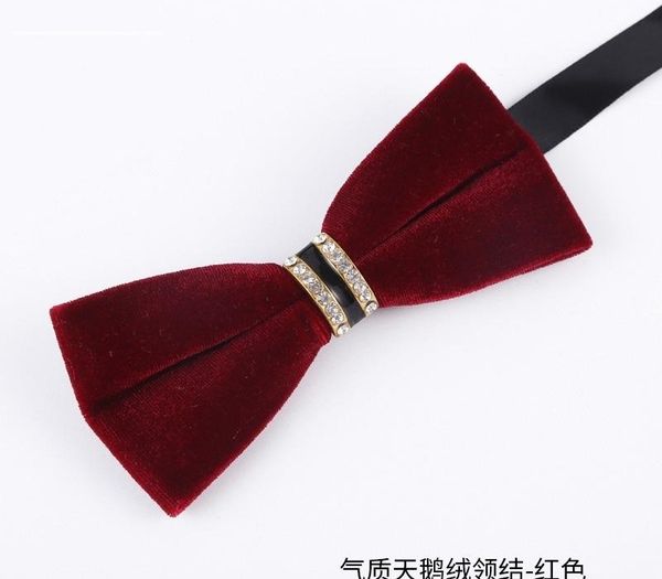 

fashion planted velvet bowtie women men groom wedding bow tie solid horn bowties knot formal wear accessories party tie for men, Black;gray