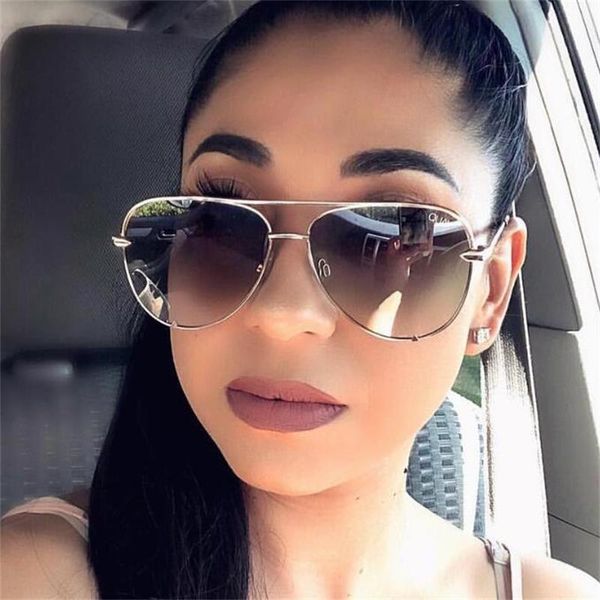 

retro brown sunglasses women's luxury designer metal sun glasses for female pilot style fashion shades uv400, White;black
