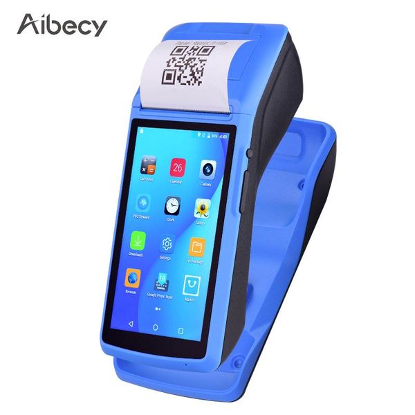 

all in one handheld pda printer wireless android payment terminal receipt printer with 5 inch touchscreen charging dock