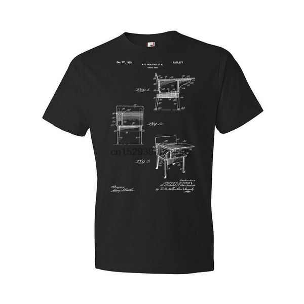 

school desk shirt classroom apparel teacher school shirt furniture maker designer gifts chair blueprint 1920s nostalgia