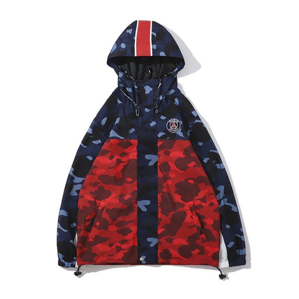 

fashion men's jackets autumn casual men hooded jacket letter & camouflage pattern jackets mens panelled windbreaker size m-2xl, Black;brown