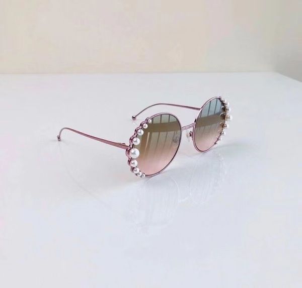 

pearls 0295/s pink/brown pink shaded round sunglasses des lunettes de soleil women fashion sunglasses gafas de sol wth box, White;black