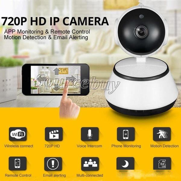 

v380 hd 720p ip camera wifi wireless smart security camera micro sd card slot network rotatable defender home telecam hd cctv ios pc