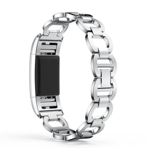 

for fitbit charge 2 bands metal, replacement bangle/bracelet/assesories/straps/wrist band for fitbit charge hr 2 women small large silver