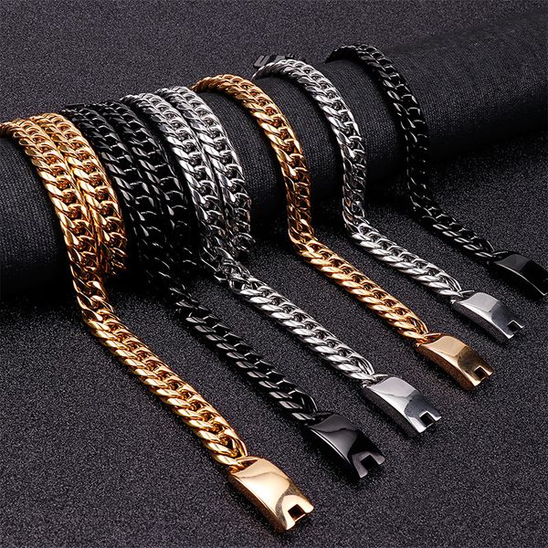 

316 stainless steel trend men's denim necklace domineering whip chain, Silver