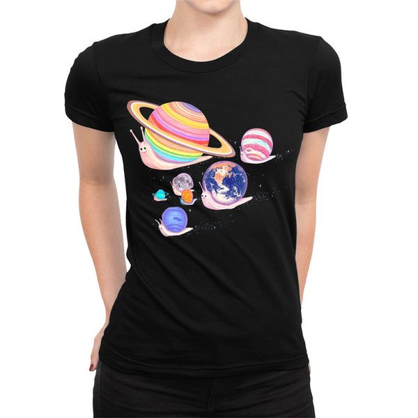 

space snails planets funny t-shirt, men's women's all sizes harajuku tee shirt