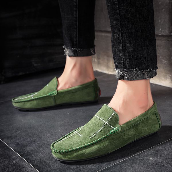 

2020 new style perennial supply foreign trade large size four-seasons type leather moccasin-gommino casual trendy shoes mens driving shoes, Black