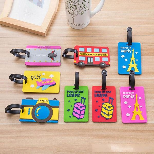

travel accessories luggage tags cartoon silica gel suitcase id addres holder baggage boarding portable label