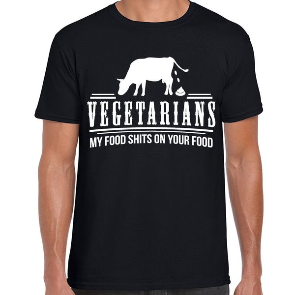 

funny vegetarian joke printed mens t shirt offensive humour carnivore tee cotton short sleeve t-shirt