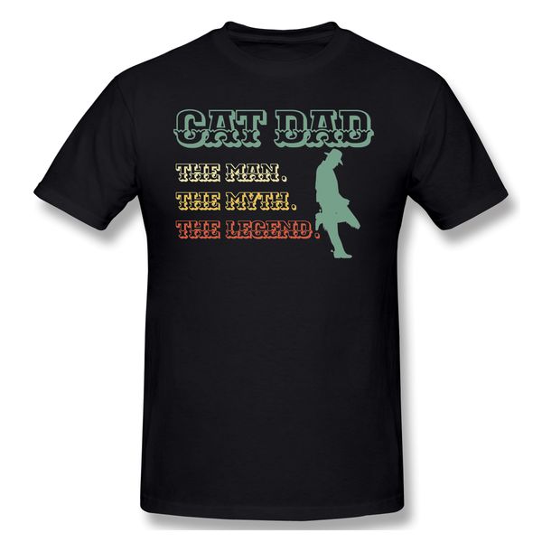 

миф легенда футболка мужчины basic tee shirt забавный дизайн кот отец streetwear
