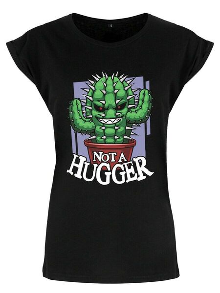

ladies t shirt men women crazy cactus not a hugger premium black birthday gift tee shirt