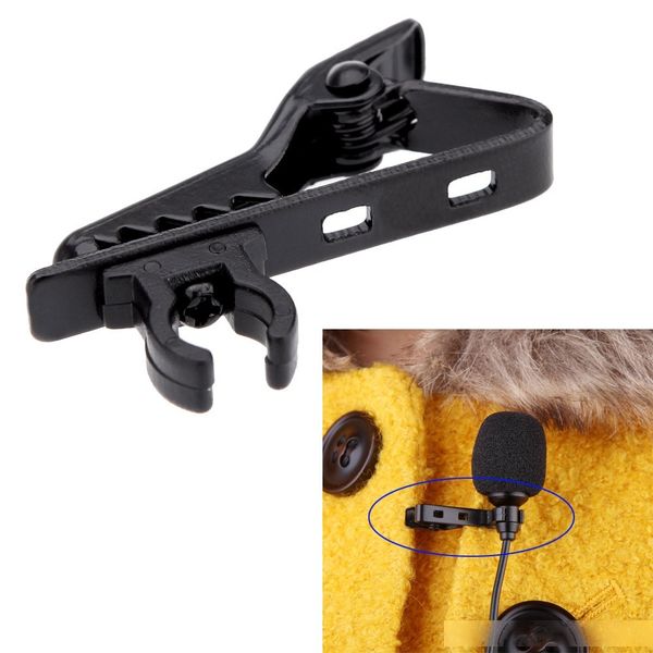 

microphone lapel tie clip for wired lapel lavalier mic clips metal pro black